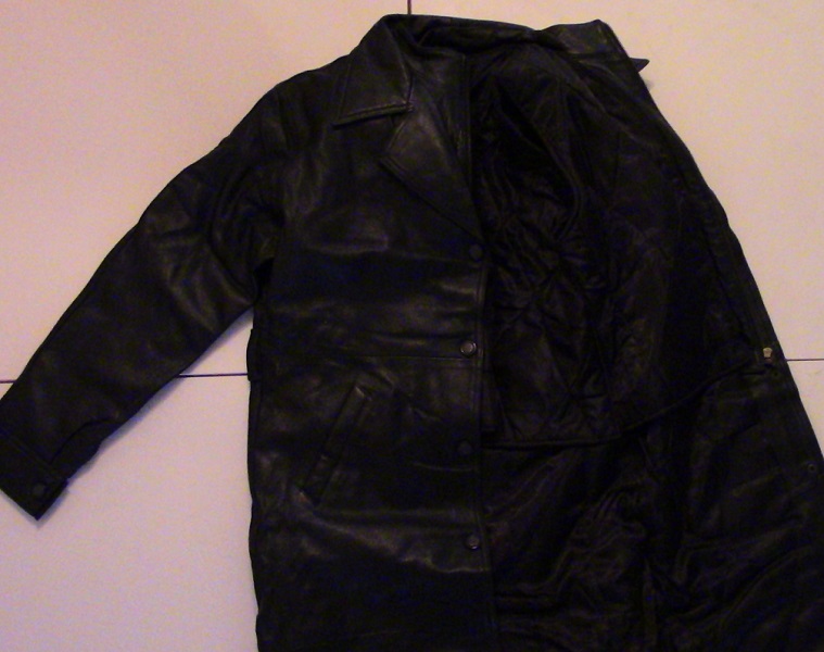 Genuine Leather Long Black Double Lining Jacket